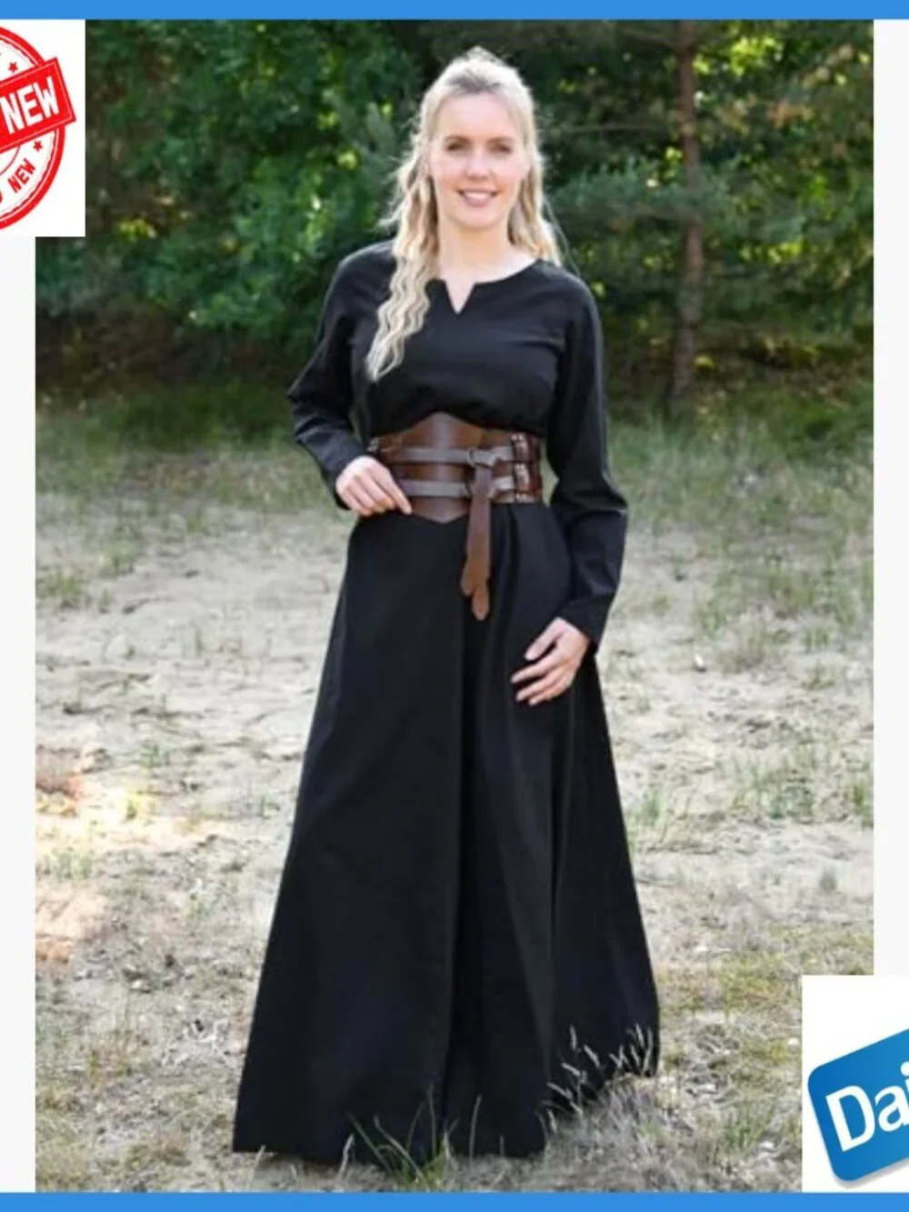 Wide Leather Belt Unisex Adjustable Medieval Viking LARP Costume Accessory